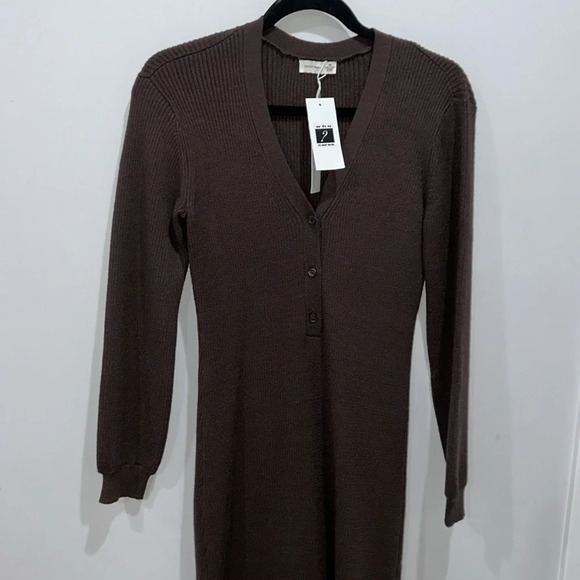 Gentle Fawn Penny Button Up RIbbed  Knit Dress in Brown - Picture 7 of 12